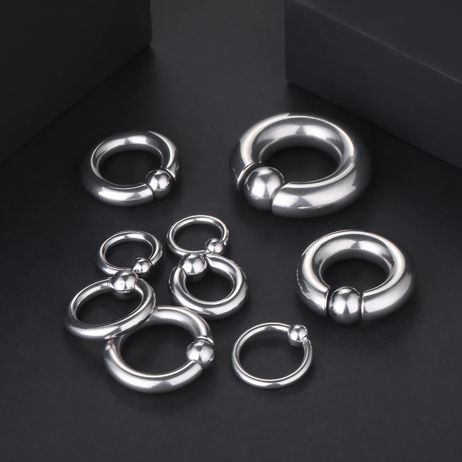 10Pcs/lot Steel Captive Nose Hoop Ring BCR Eyebrow Ring Ear Tragus Cartilage Piercing Lip Nose Septum Ring Body Jewelry 20G-00G image 5