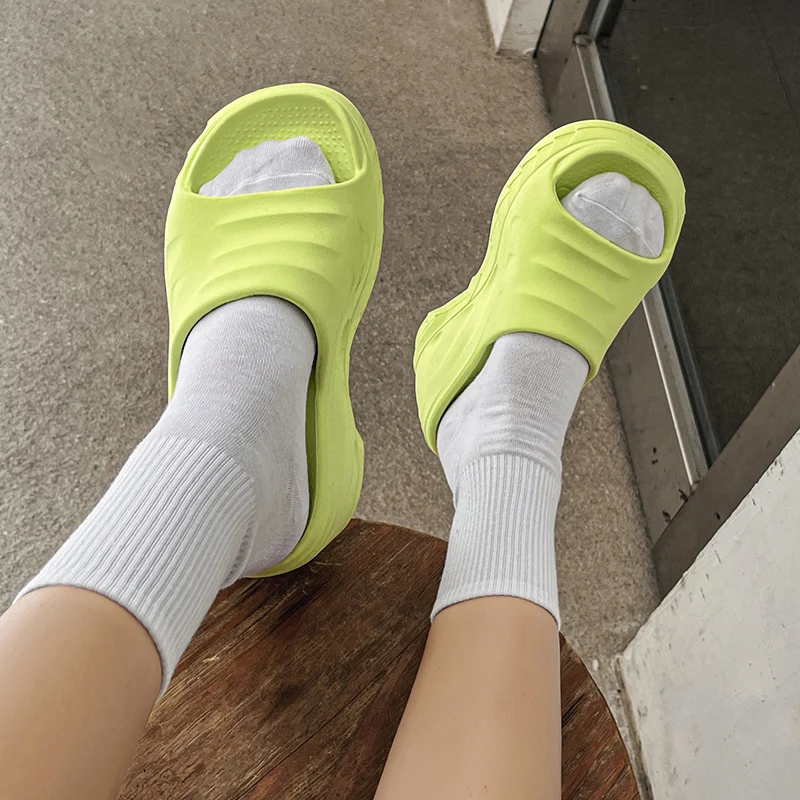 Summer Women Slippers EVA Sandals 8 CM Wedges Shoes Pumps Slides Platform Mules Female Sneakers Trend Women\'s Casual Shoes