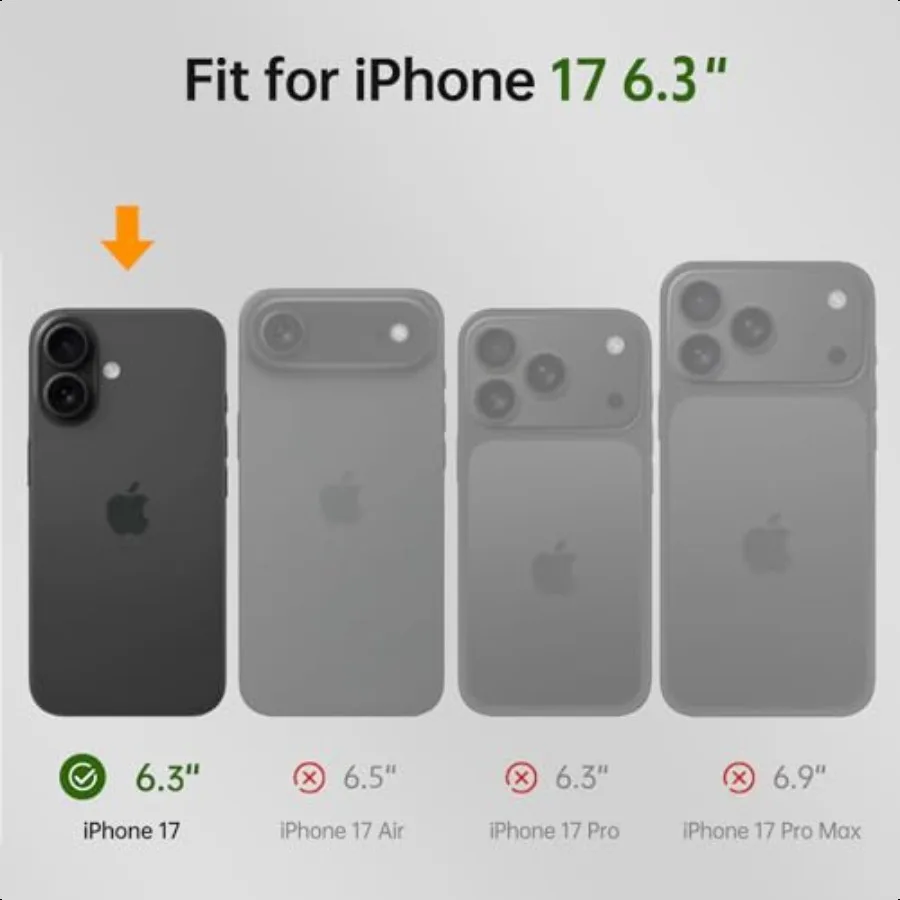 حافظة محفظة لهاتف آيفون 17 مع حامل بطاقة الائتمان من جلد البولي يوريثان ومسند قابل للطي وغطاء حماية مضاد للصدمات لهاتف أبل 17 #2