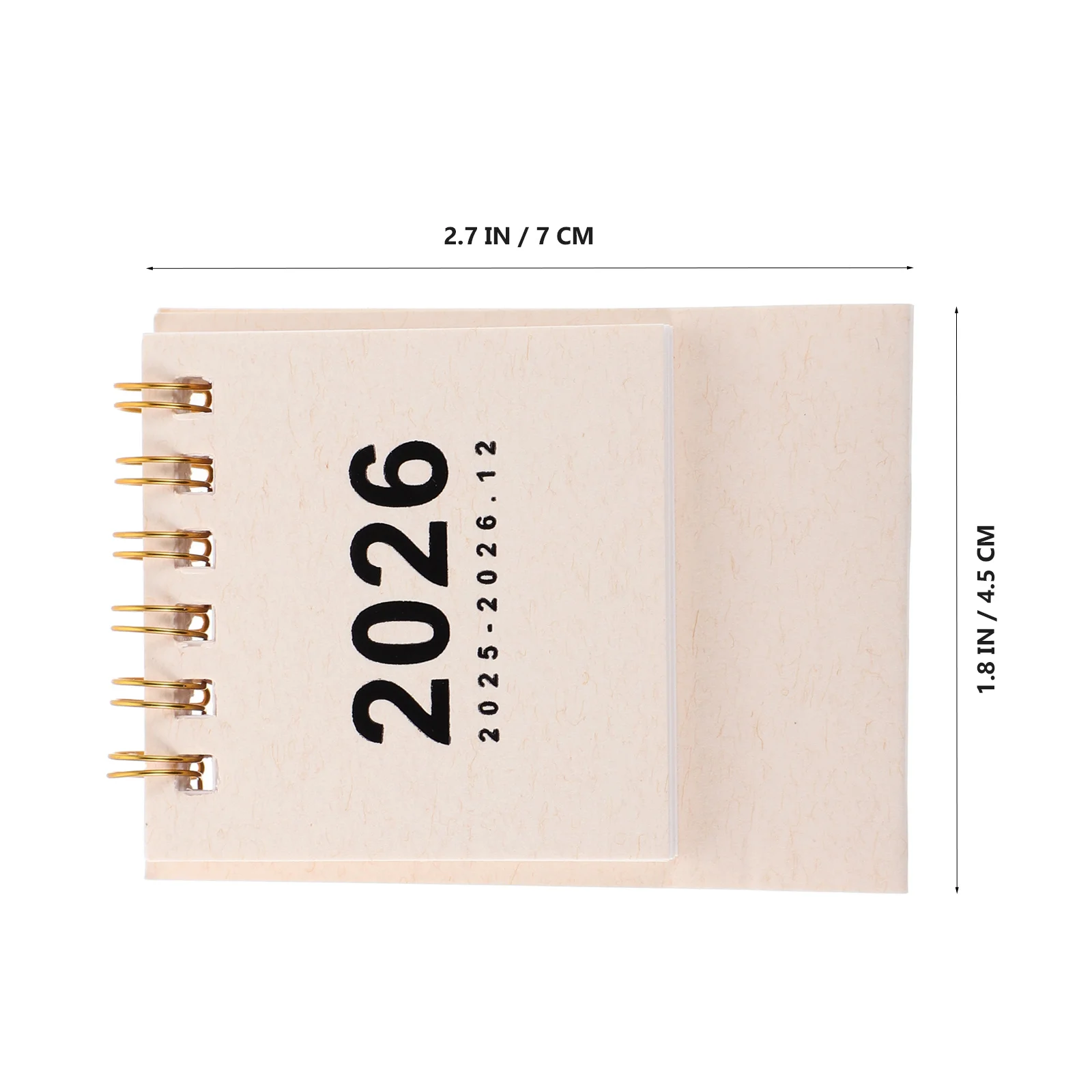 Mini Desk Calendar 2026 Beige Small Standing Flip Calendar for Daily Planning Home Office Decoration Small Desk Calendars