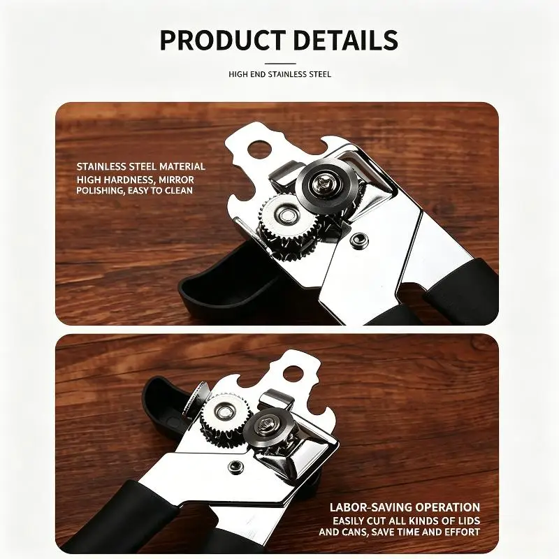 Manual Bottle Opener Professional Easy Operation Multifunctional Tin Can Jar Opener for Home Kitchen Seniors Daily Use