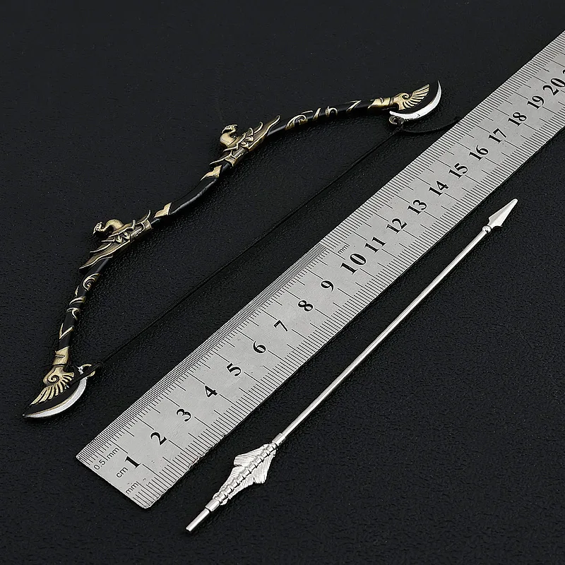 Qing Nian Yu Film and Television Accessories 18cm Handheld Accessories Yan Xiaoyi Bow and Arrow Weapons All Metal Pendant Toys