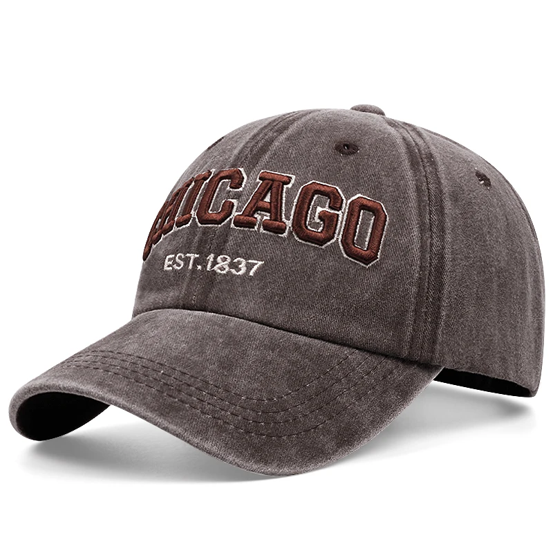 Nowe napisy czapka z daszkiem CHICAGO damska bawełniana baseballowy Unisex czapka typu Snapback regulowana Gorras Hip Hop czapki Trucker