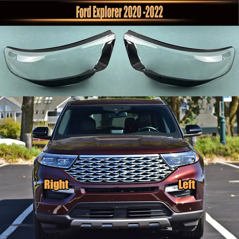 

For Ford Explorer 2020-2022 （US Version）Car Headlight Cover Lens Glass Shell Front Headlamp Transparent Lampshade