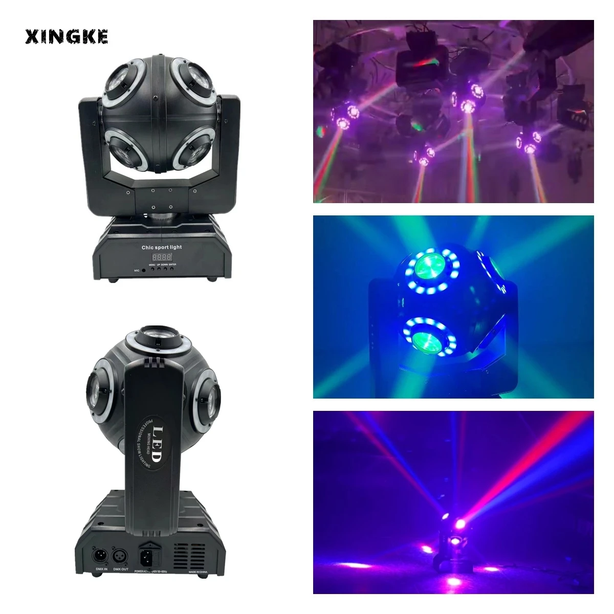 

6Pcs/Lot Beam 8X10W RGBW 4 in 1 Football Moving Head Light DMX Stage Party Light