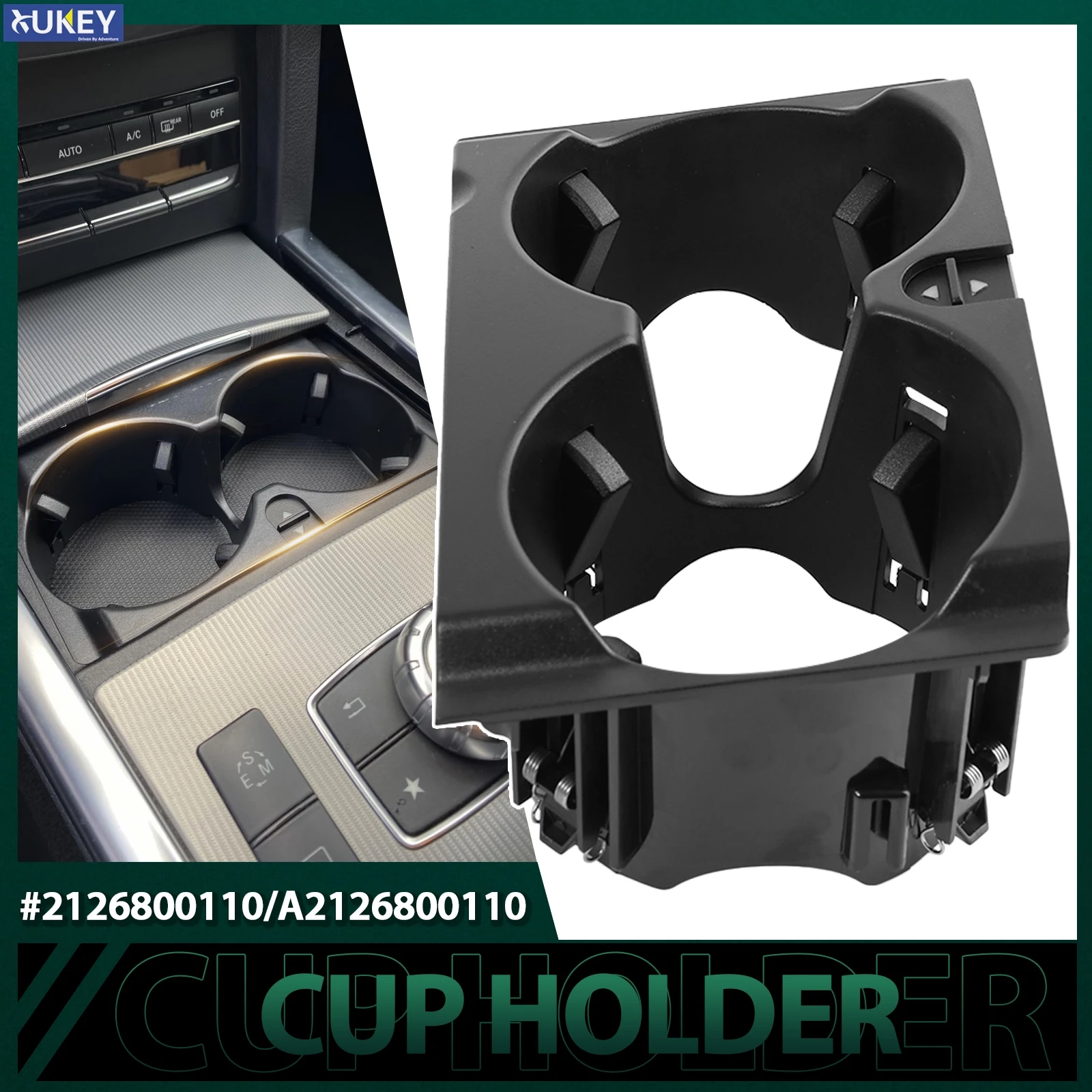 Car Front Center Console Water Cup Holder Insert Frame for Mercedes E-Class W212 E350 E400 E550 2009-2015 A2126800110 2126800110