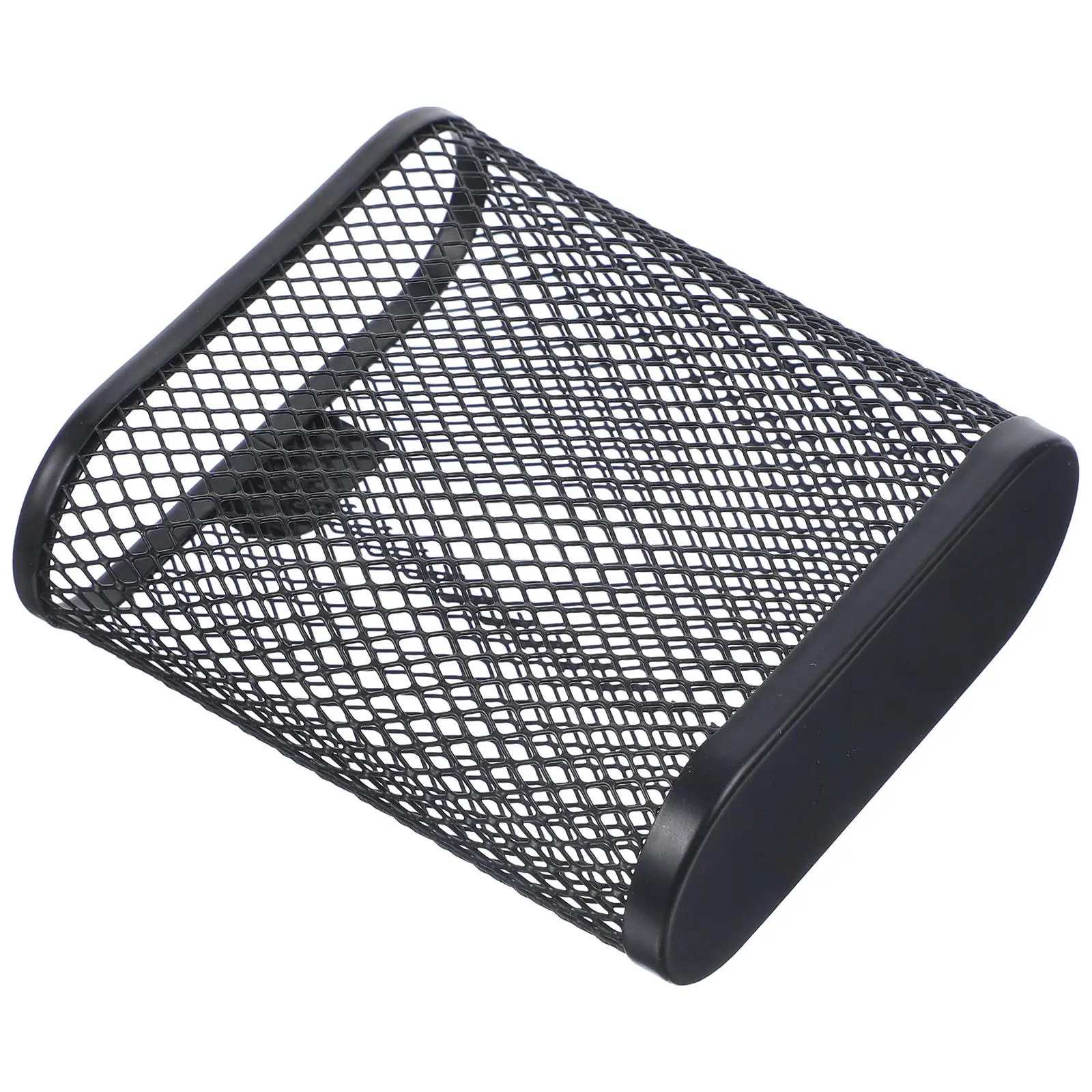 

Iron Mesh Pen Holder Large Capacity Desk Organizer Pencil Cup Stable Base Rounded Edges Office Supplies Storage Container