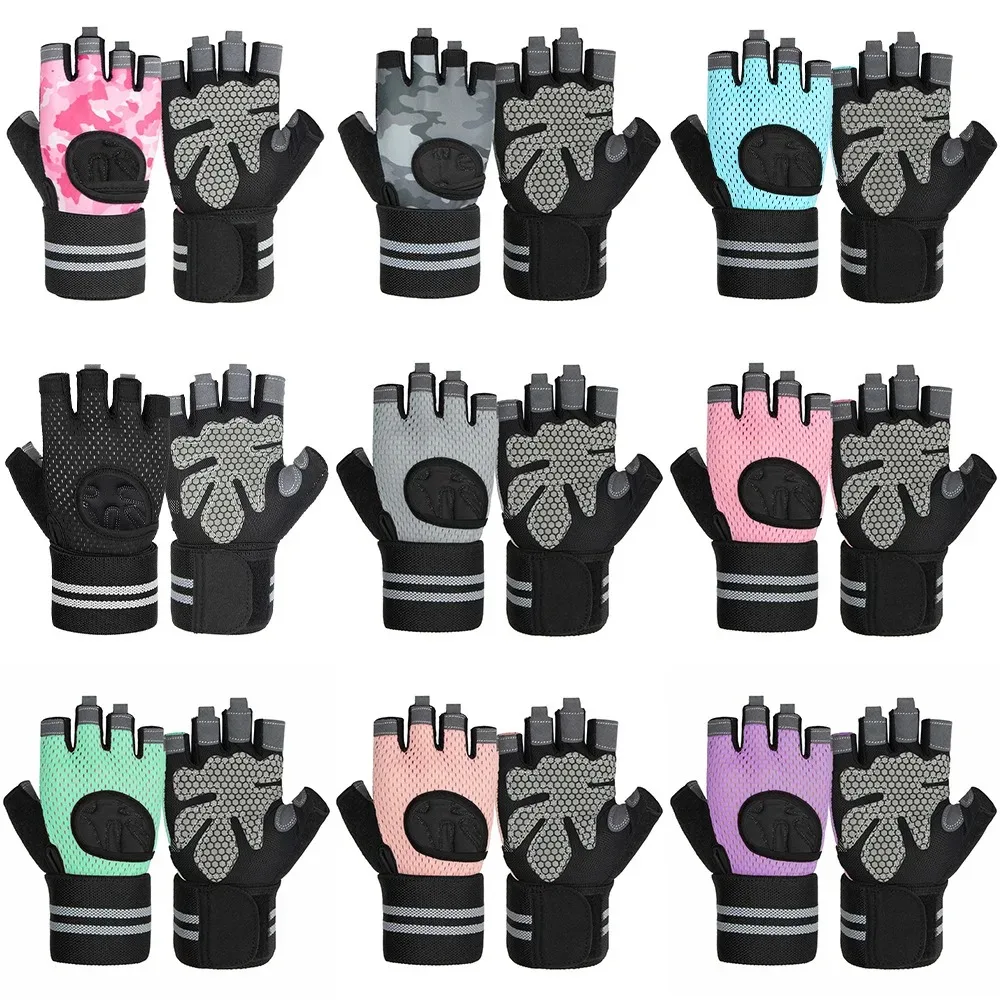 Weightlifting Gloves Men Women Workout Glove Barbell Gym Fitness Gloves with Wrist Support for Cossfit Training Exercise Protect