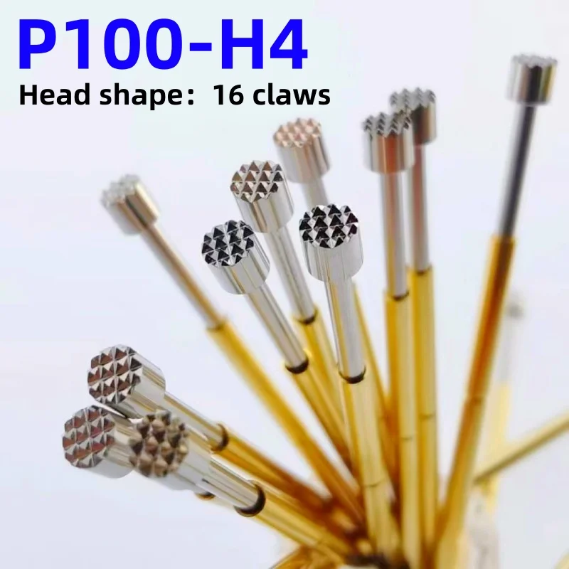 

20/100PCS P100-H4 33.35mm 16-claw Plum Blossom Head Dia 2.0mm Needle Spring Test Probe P100-H Dia 1.36mm Circuit Board Test Tool