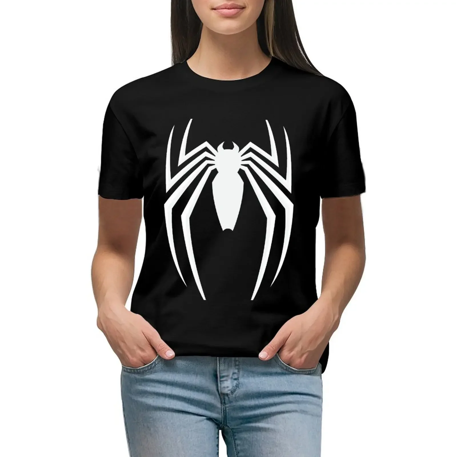 

White Spider T-Shirt hippie clothes animal prinfor quick-drying workout t shirts for Women