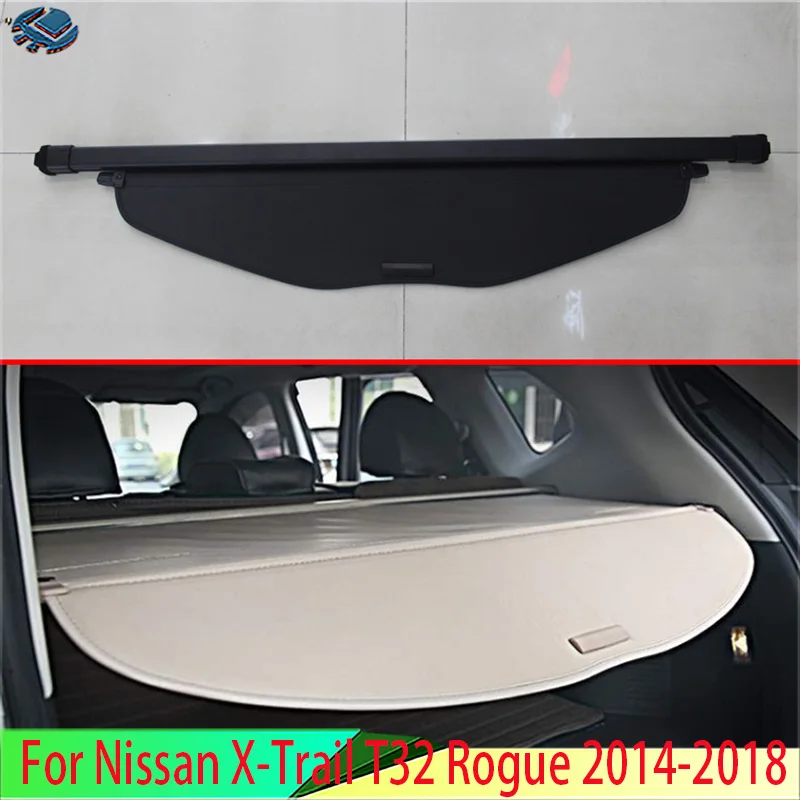 Para Nissan x-trail T32 Rogue 2014-2018 aluminio + lona cubierta trasera de carga privacidad pantalla de maletero escudo de seguridad accesorios de sombra