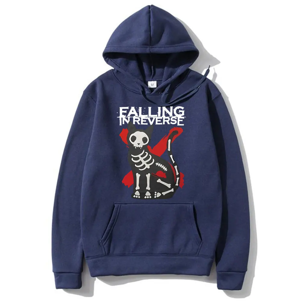 Falling in Reverse Cat Graphic Hoodie Men Women Gothic Casual Oversized Sweatshirt Men's Vintage Streetwear Male Cotton Hoodies