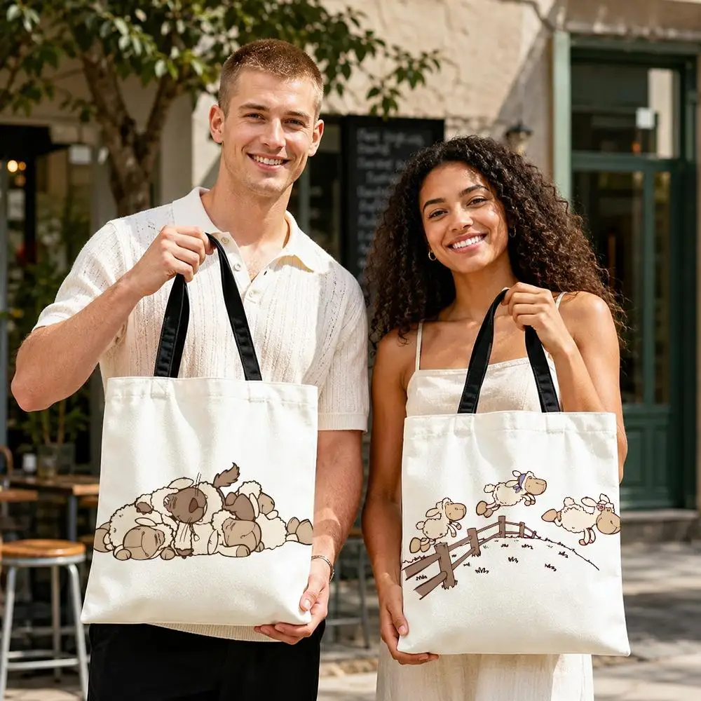 Bolsas de almacenamiento de la marca N-Nici, bolso de compras de lona duradero, bolso de hombro ligero para mujer, para compras escolares