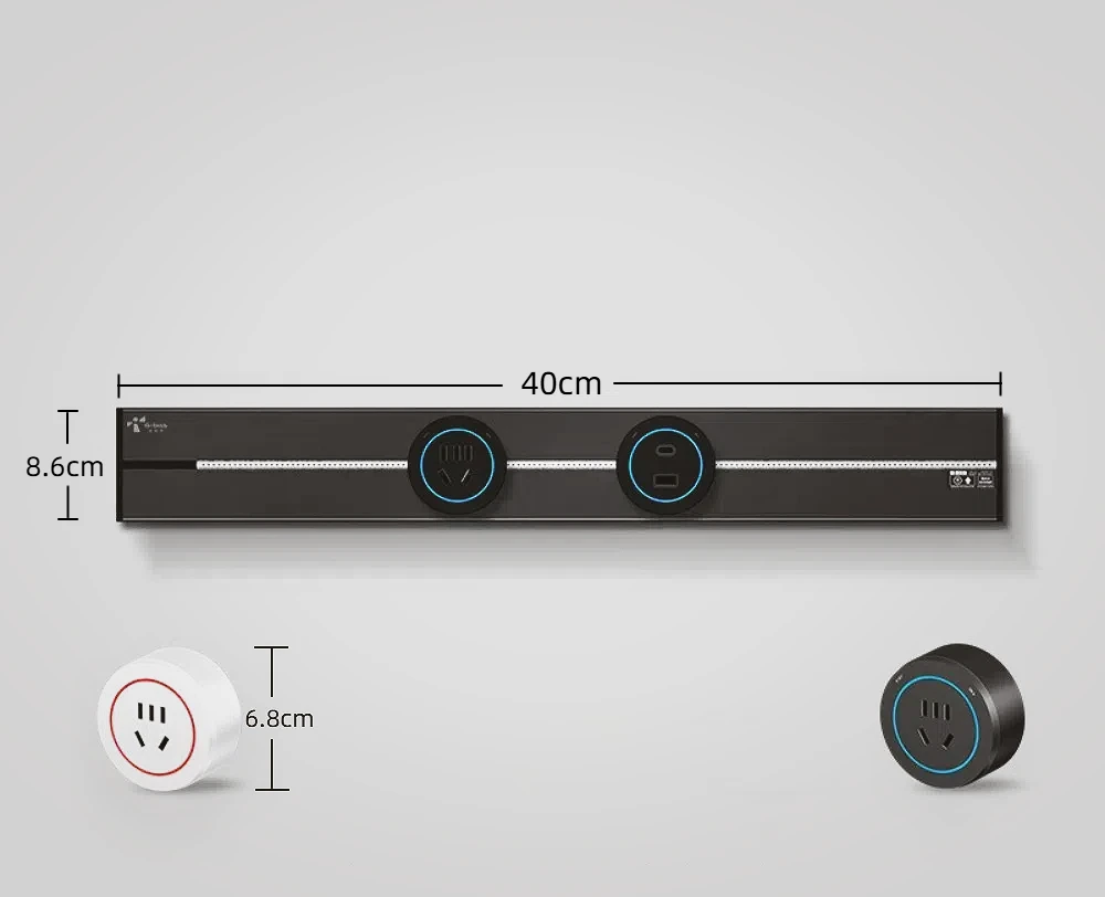 

Британская/универсальная розетка, подвижная дорожная розетка, 40 см, 8000 Вт, круглый съемный адаптер, изоляционная защита, черные розетки с несколькими розетками