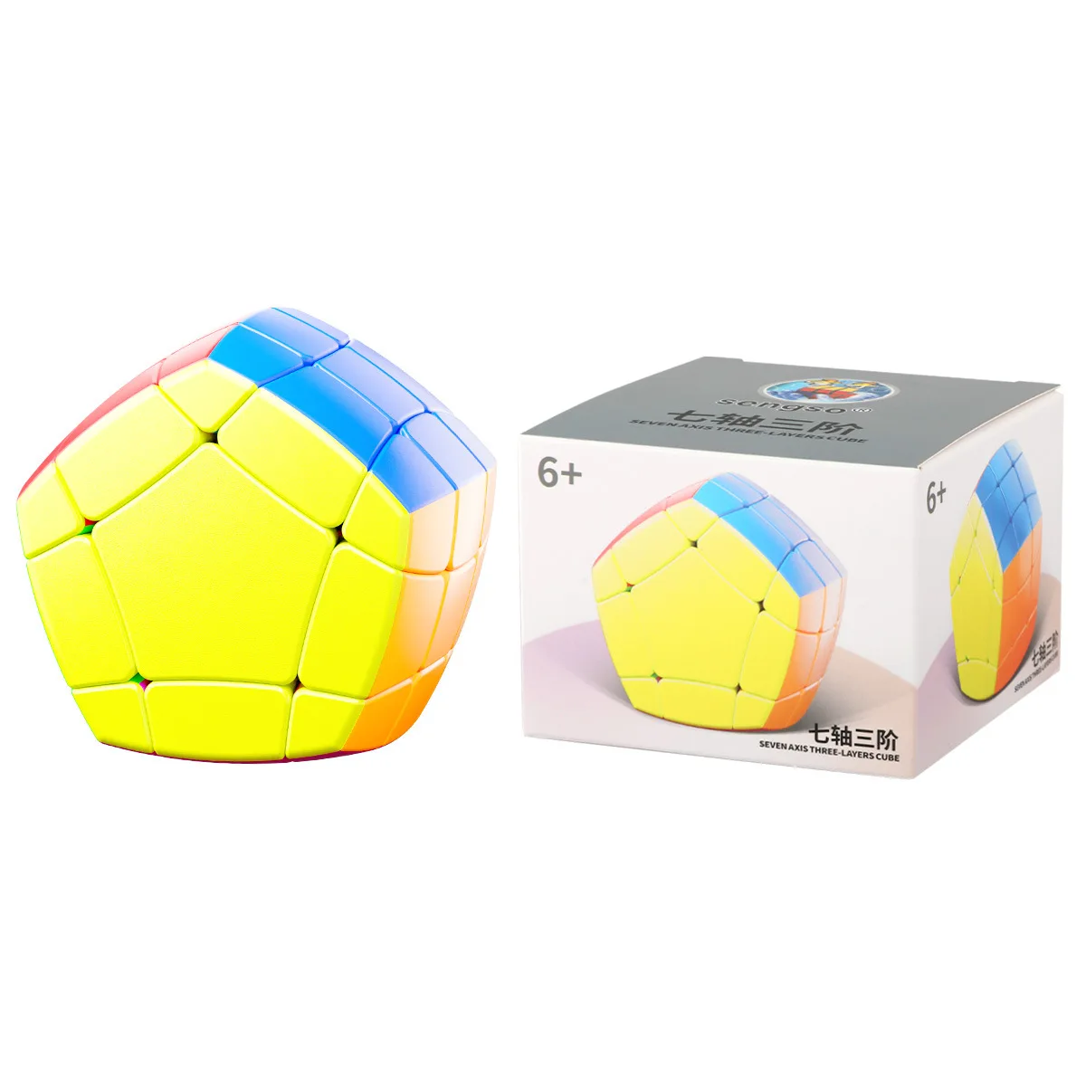 Cubo Srngso 3x3 de siete ejes, 3x3, rompecabezas educativo y divertido para niños, Cubo Mágico profesional, juguete antiestrés