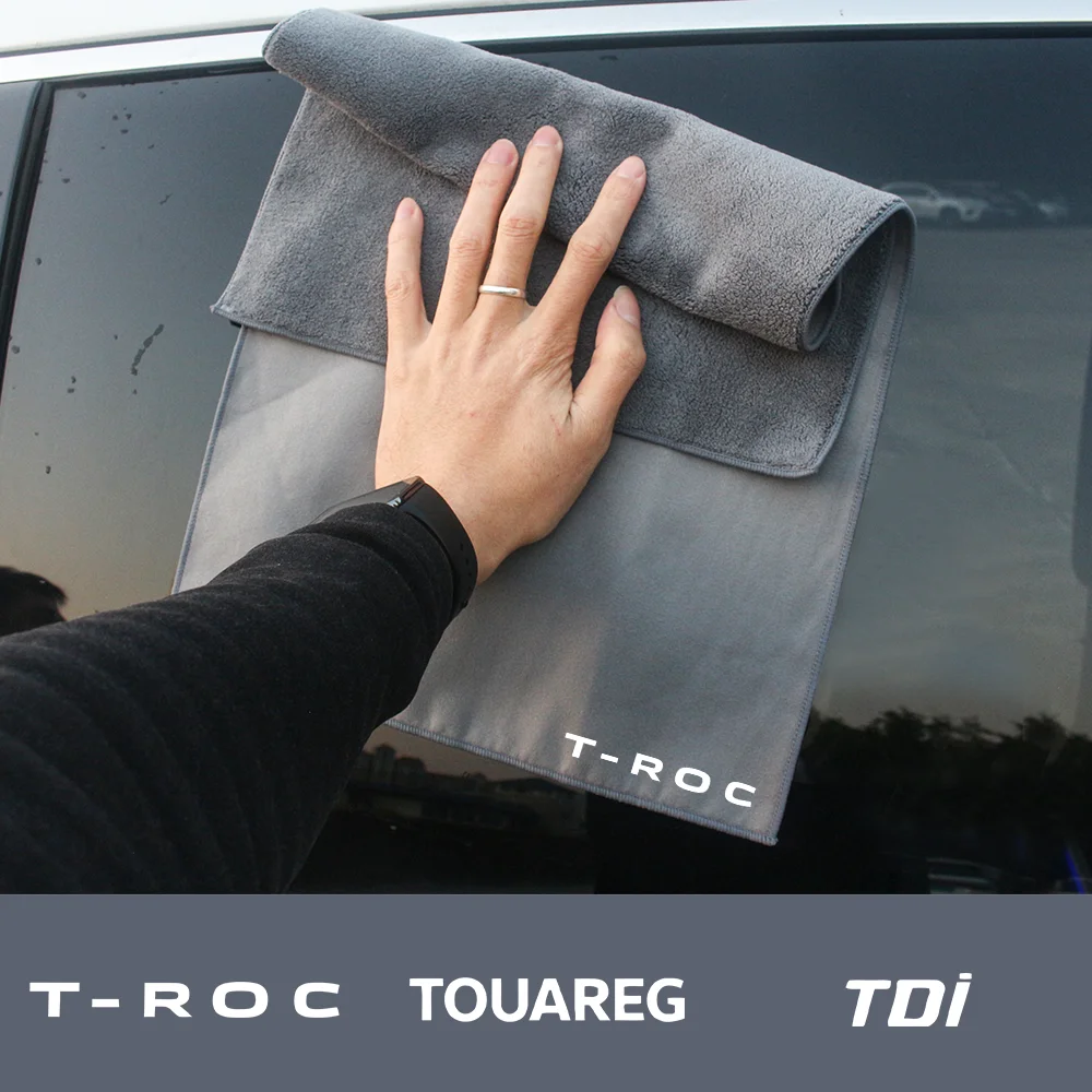 

Chamois leather Coral Fleece Car Cleaning Cloth Towel Thicken Water Absorption Rag For VW TDi TOURAN T-ROC TOUAREG TSI Accessory