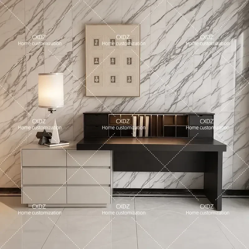 Nordic Painted Dresser Table Bedroom TV Cabinet Integrated Vanity Stretchable Desk Computer Table Complete Set