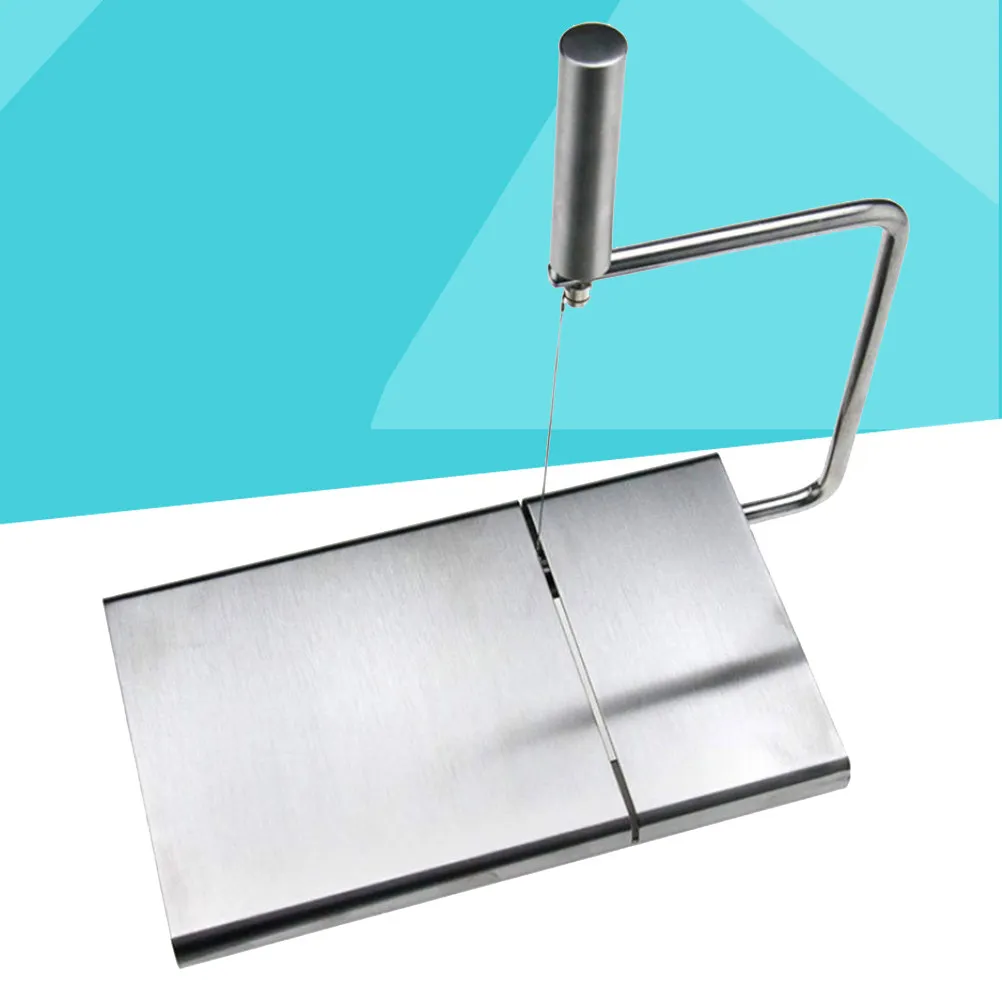 

Stainless Steel Cheese Slicer Wire Cutter Kitchen Tool Non Slip Rubber Feet for Butter Cheese Eggs Fruits Vegetables Serving