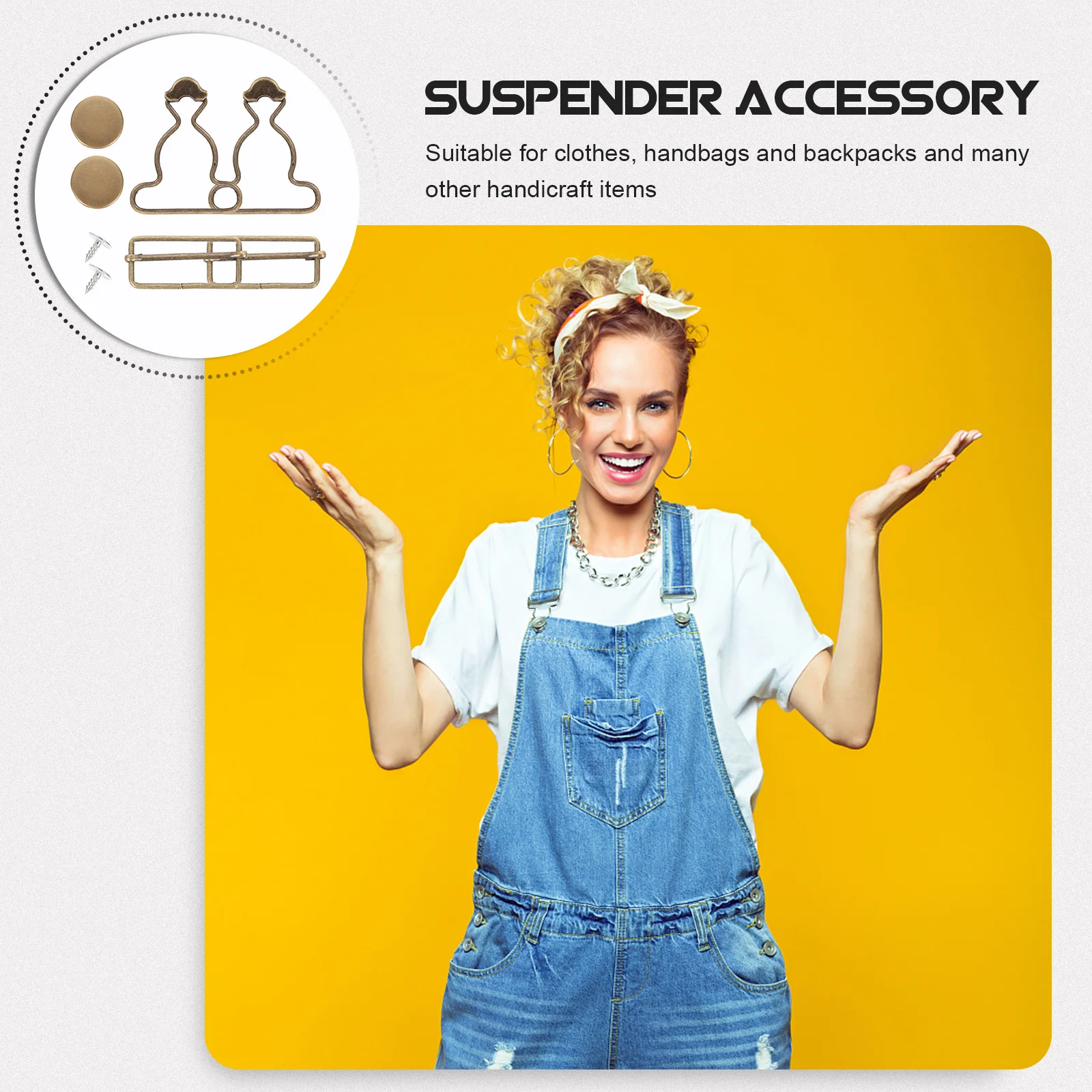 

1 Set Of Adjustable Gourd Buckles Metal Suspender Buttons For Overalls Diy Sewing Clothing Craft Fasteners Replacement Dungaree