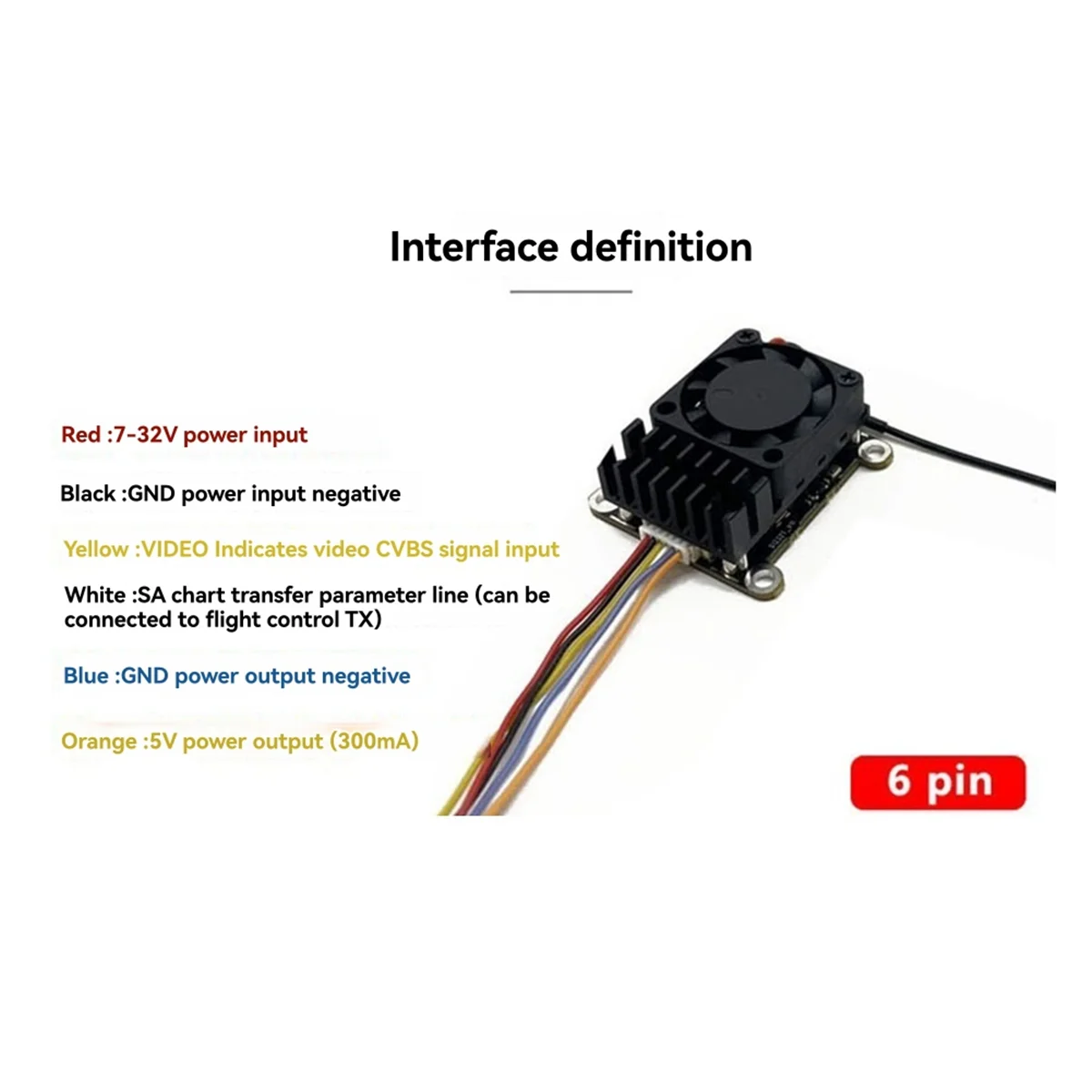 

5,8G 2W VTX 2000mW FPV модуль видеопередатчика, параметри, регулируемые для FPV RC Drone дальнего действия