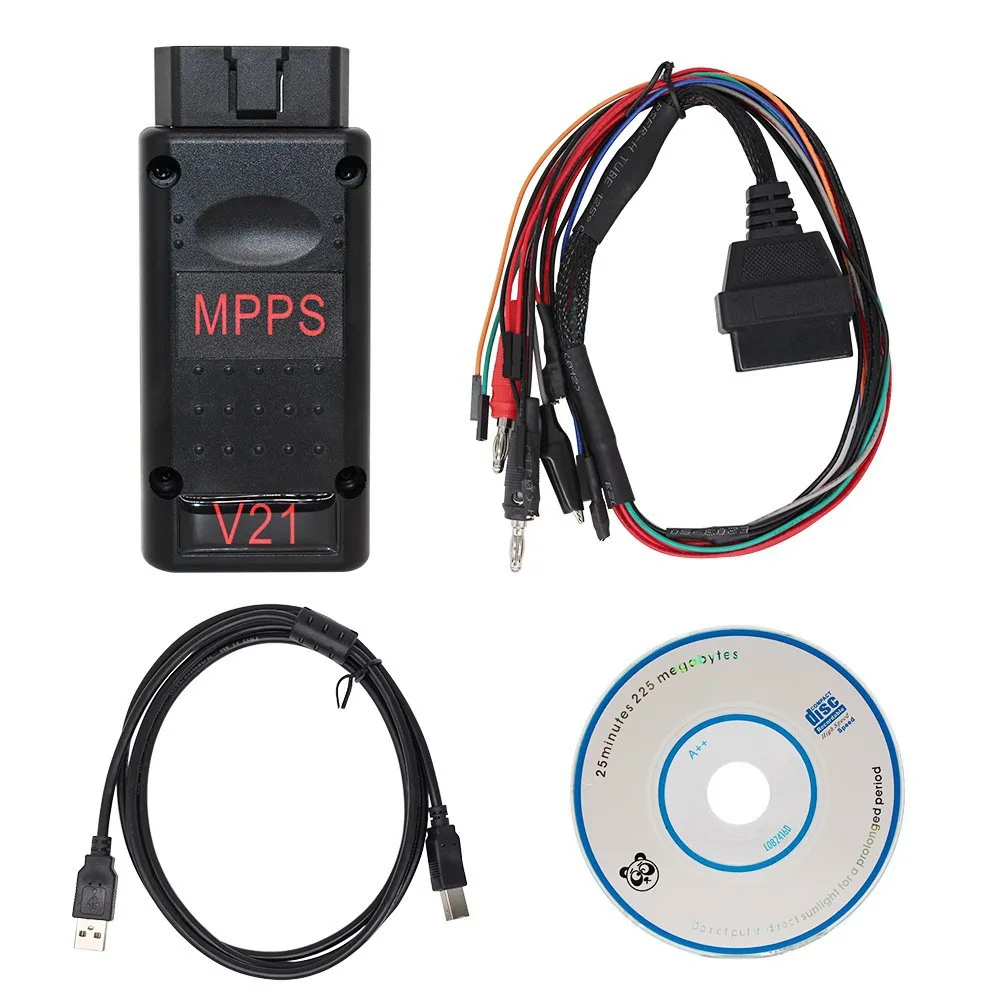 

OBD2 Scanner Diagnostic Tool MPPS V21 Flasher Tool Support Multiboot Tricore Programmer with CD Adapter Cable Automotive Tools