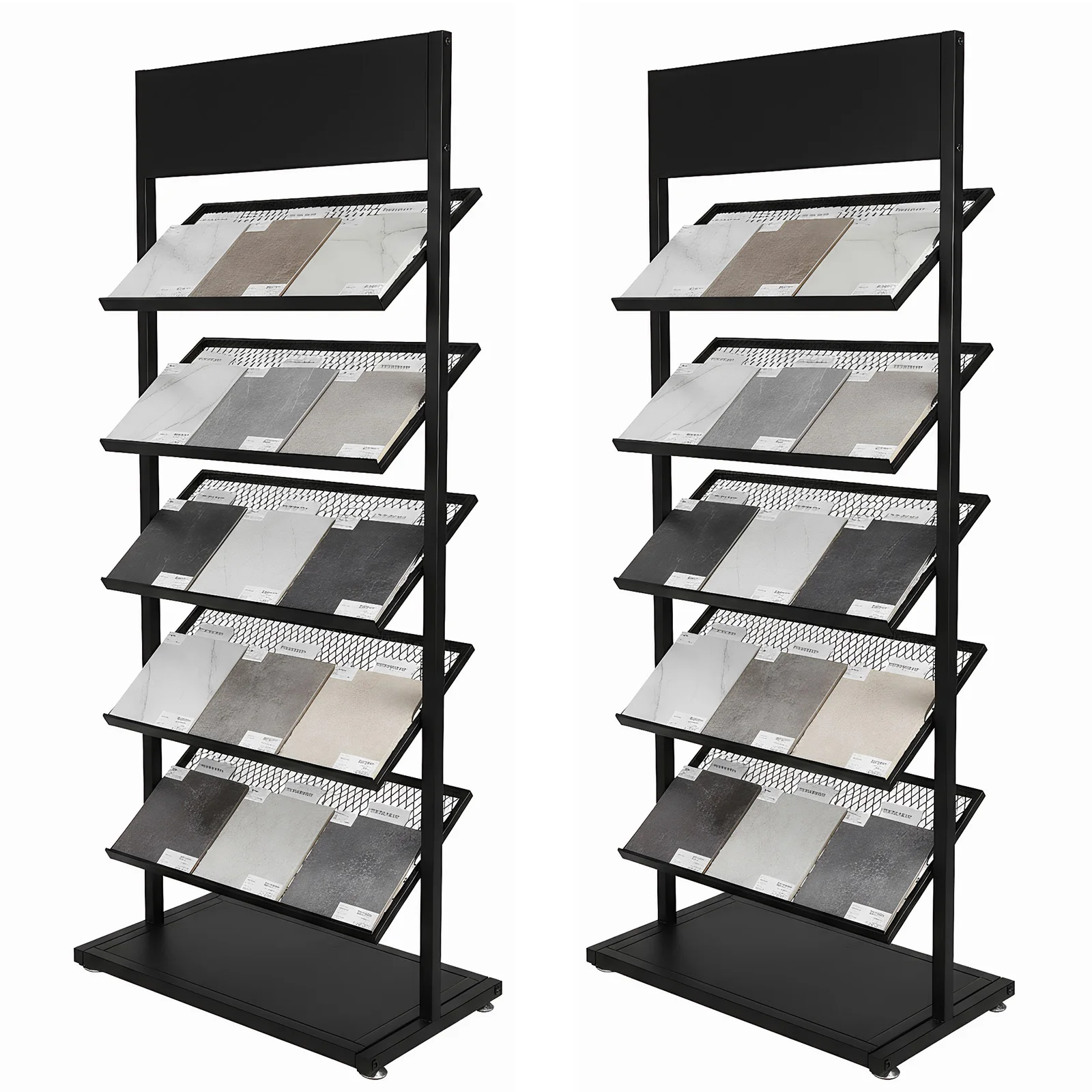 2PCS Einfache Eisen Display Halterung Große Kapazität Baumaterial Swatch Halter 5-Tier für Messe Anbieter Veranstaltungen