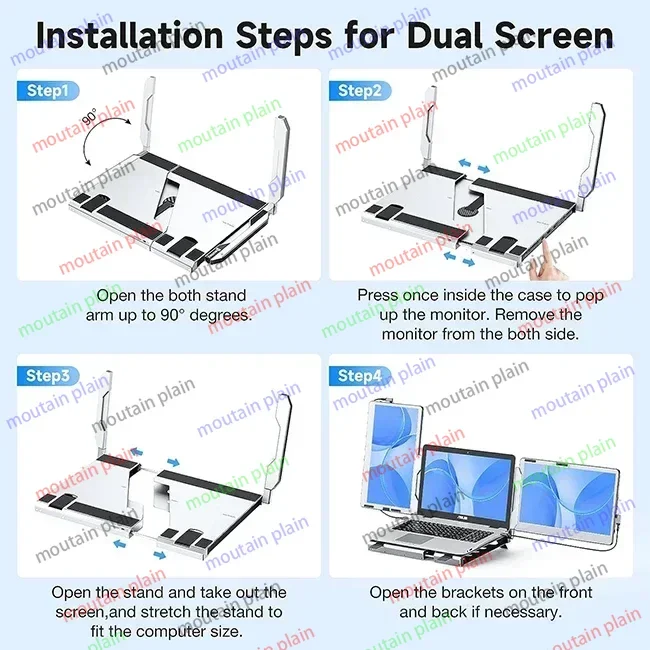 Y Portable Triple Screen LaptopFor Laptop Portable Foldable Extended Screen