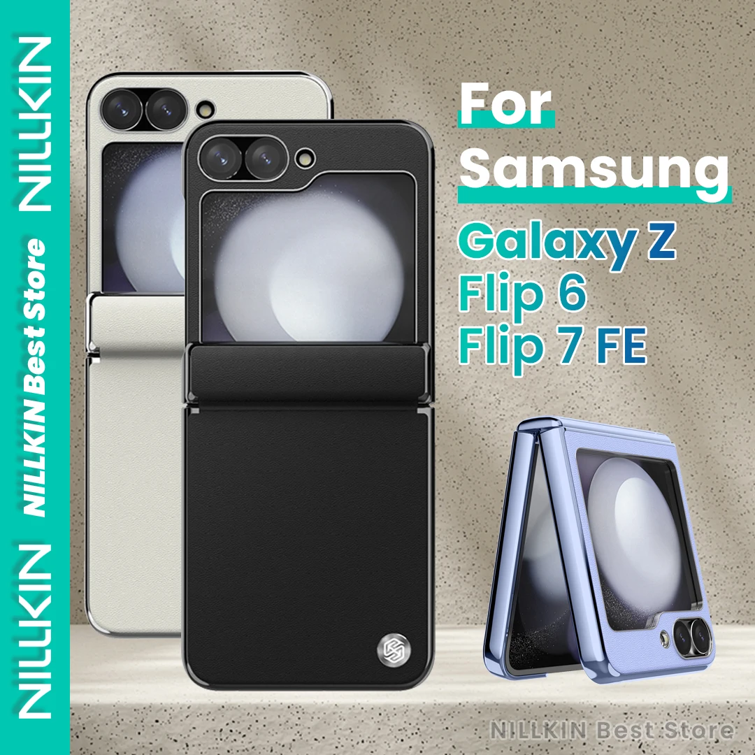 

Nillkin For Samsung Galaxy Z Flip 7 Fe Flip 6 Leather Phone Case High-End Shockproof Protection Camshield Flip Leather Case