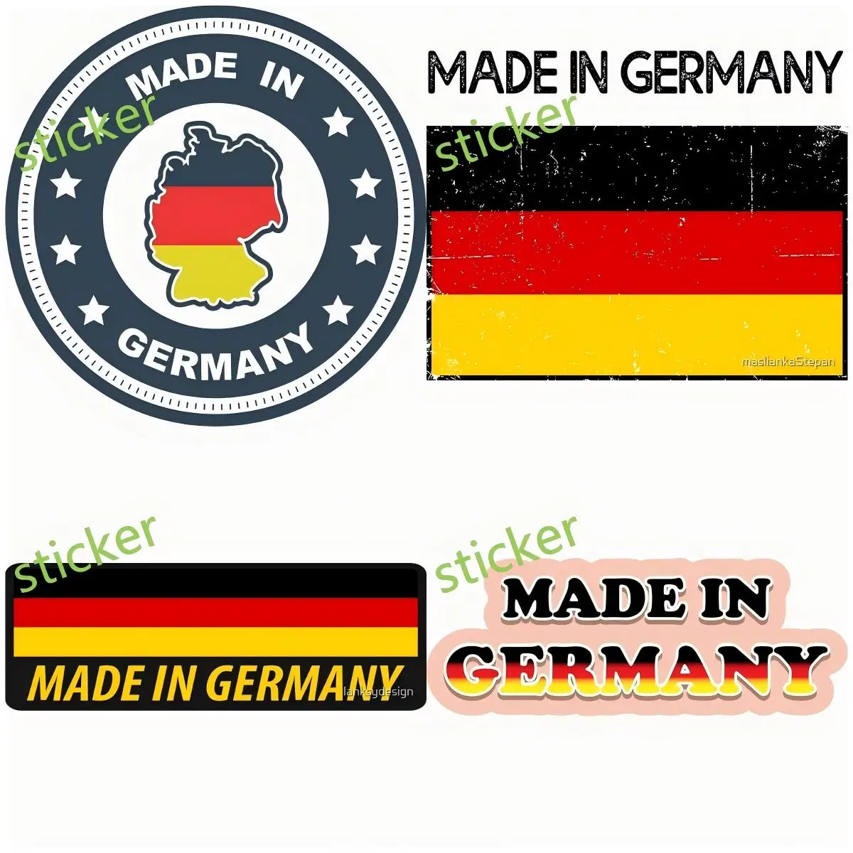 

Made in Germany Surfboard VAN RV Vinyl Decor Windows Laptop Waterproof Decoratio Trunk Personality RV Car Stickers