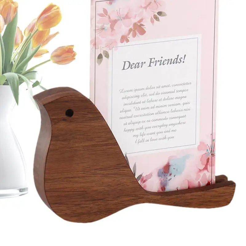 

Wood Place Card Holders Wooden Bird Design Message & Card Holder Bird Crafts Decor Small Desk Calendar Stand Adornment Display