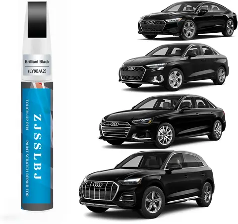 Car Touch Up Paint(Brilliant Black(LY9B/A2)) for Audi, Car Paint Scratch Repair Kit, Quick & Easy Solution to Repair, 2 in 1 Scr