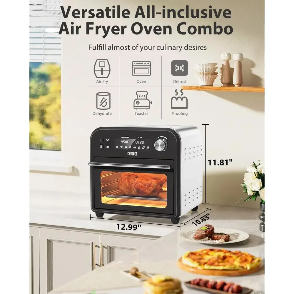 14QT Air Fryer Oven 8-in-1 Convection Toaster with Grill Roast Temperature Control Rapid Cooking 1250W Including Accessories