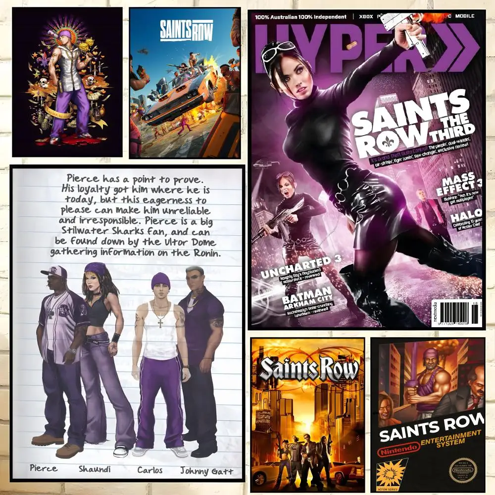 Poster, HD-Kunst, selbstklebende Wanddekoration, wasserfest, für Zuhause, Wohnzimmer, Schlafzimmer, Bar, ästhetische Dekoration, S-Saints Row