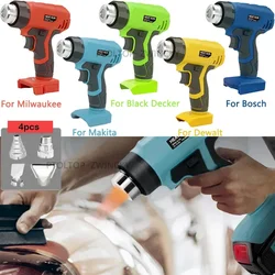 Hot Air Gun Fast Heating Portable Heat Gun 4 Nozzle Attachments for Makita/Dewalt/Milwaukee/Bosch/Black&Decker 18V 20V Battery