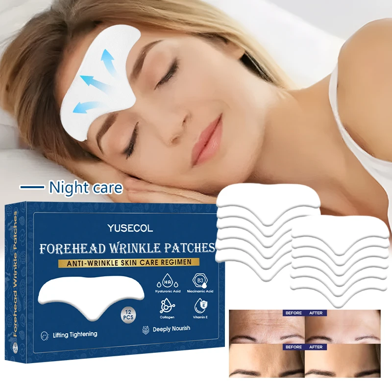 12Pcs Forehead Wrinkle Patches With Collagen Hyaluronic Acid Forehead Wrinkles Anti Wrinkle Patches Care To Smooth Fine Lines