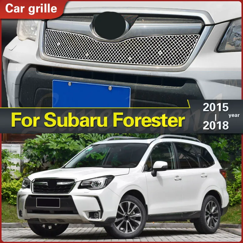 

Stainless Steel Car Front Bumper Mesh Grille Article Decoration Around Trim Racing Grills for Subaru Forester 2015-2018 Grills