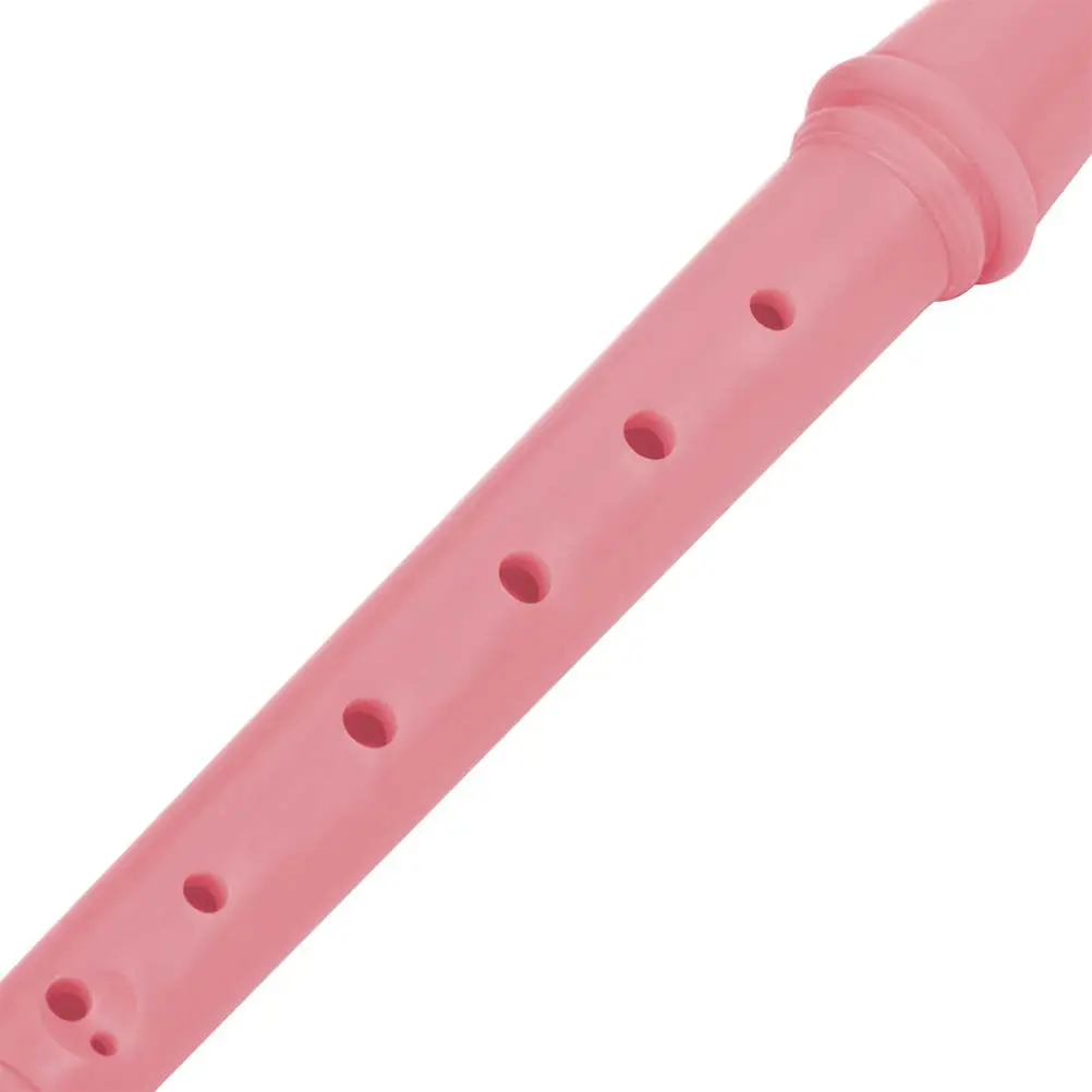 Pink ABS Music Recorder Flute Beginner Instrument Easy Play Practice Hand Coordination Flute