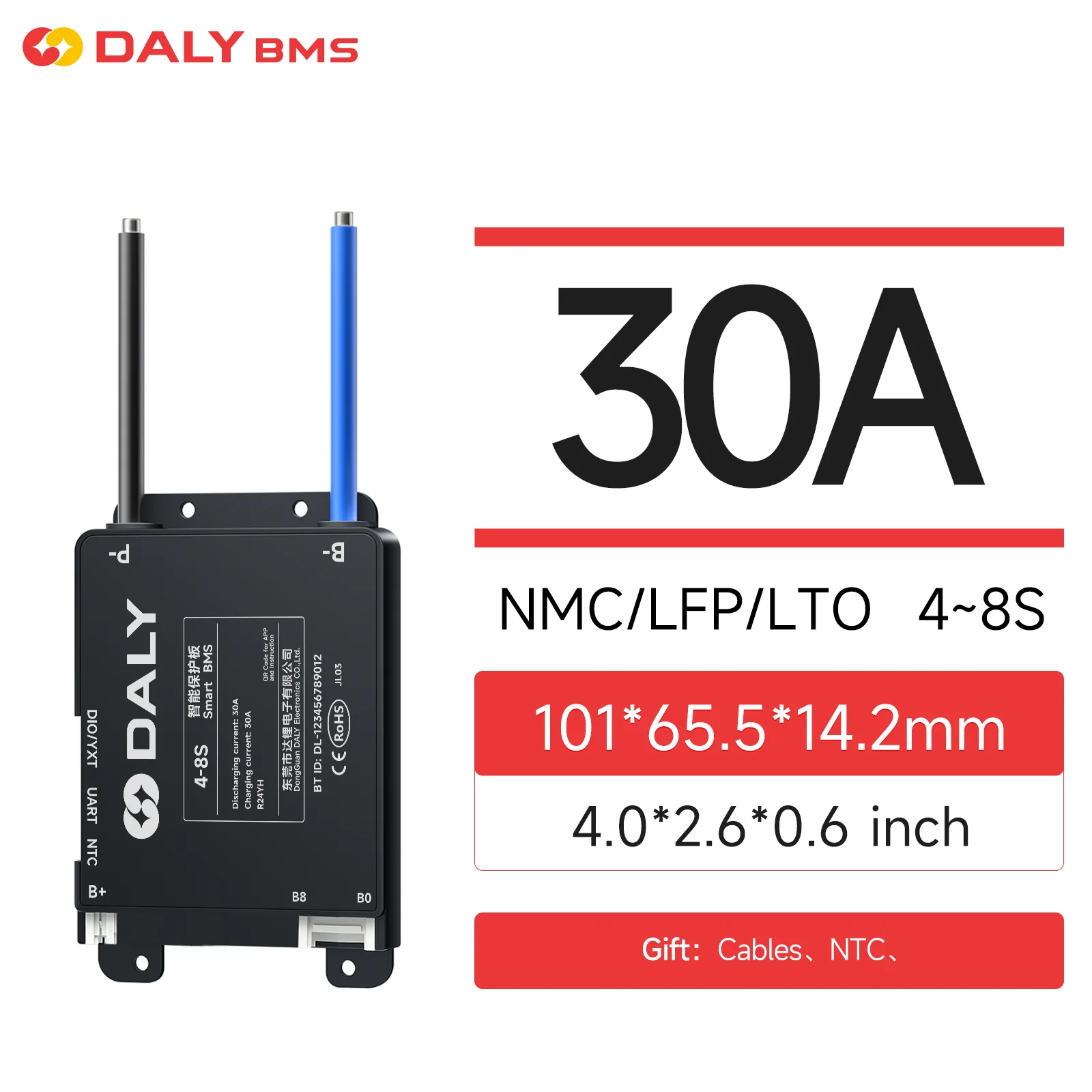 Daly Smart BMS 4S 6S 8S 12S 13S 14S 16S 17S 20S 24S Bluetooth BMS 30A 40A 60A 80A 100A 120A 150A 200A Lifepo4 Li-Ion LTO Batterie