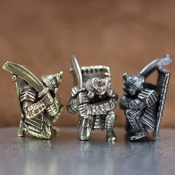 Japanese Broadsword Samurai EDC Brass Knife Beads Keychain Lanyard Pendants DIY Paracord Woven Bracelets Charms Accessories Gift