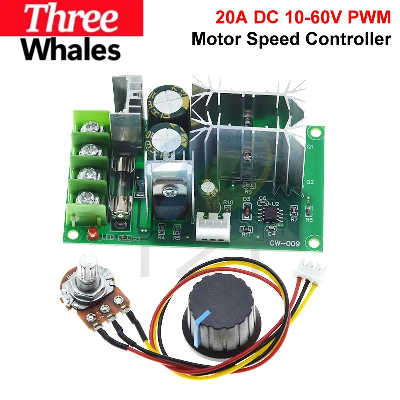 THR DC 10-60V Motor Speed Control Regulator PWM Motor Speed Controller Switch 20A Current Regulator High Power Drive Module