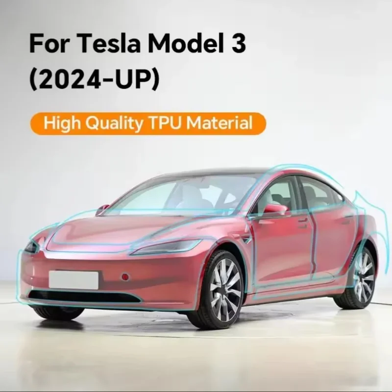 

8.5thick TPU Car Paint Protection Film for Tesla Model 3 Highland 2024-Up Anti-Scratch Clear Bra PPF Decal Kit Car Accessories