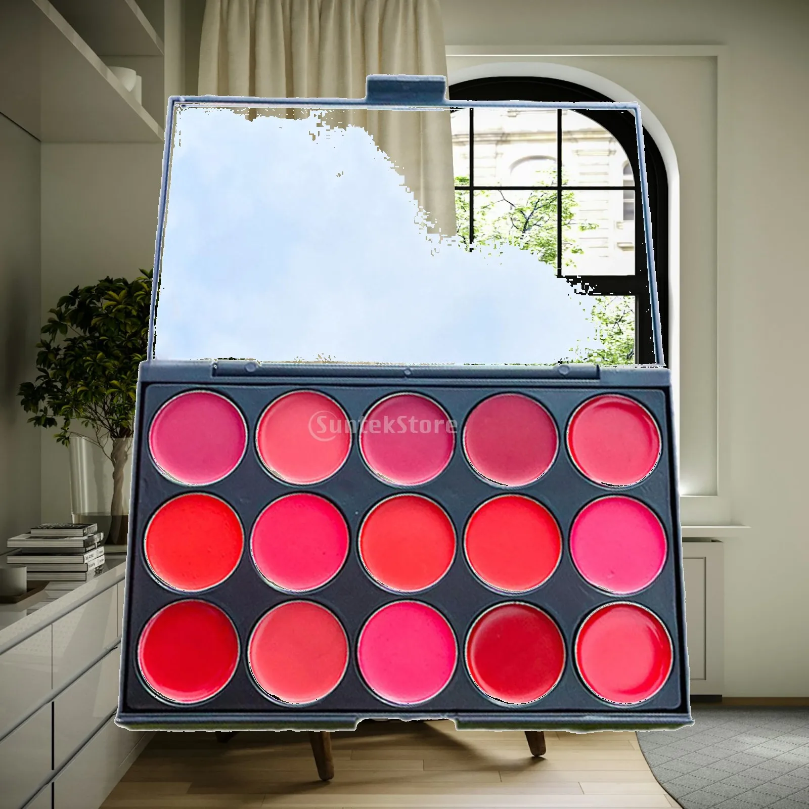 Matte Lip Palette 15 Color Lip Glosses Cream Hydrating Nude Lipstick Plate for Casual Party Makeup Beginners