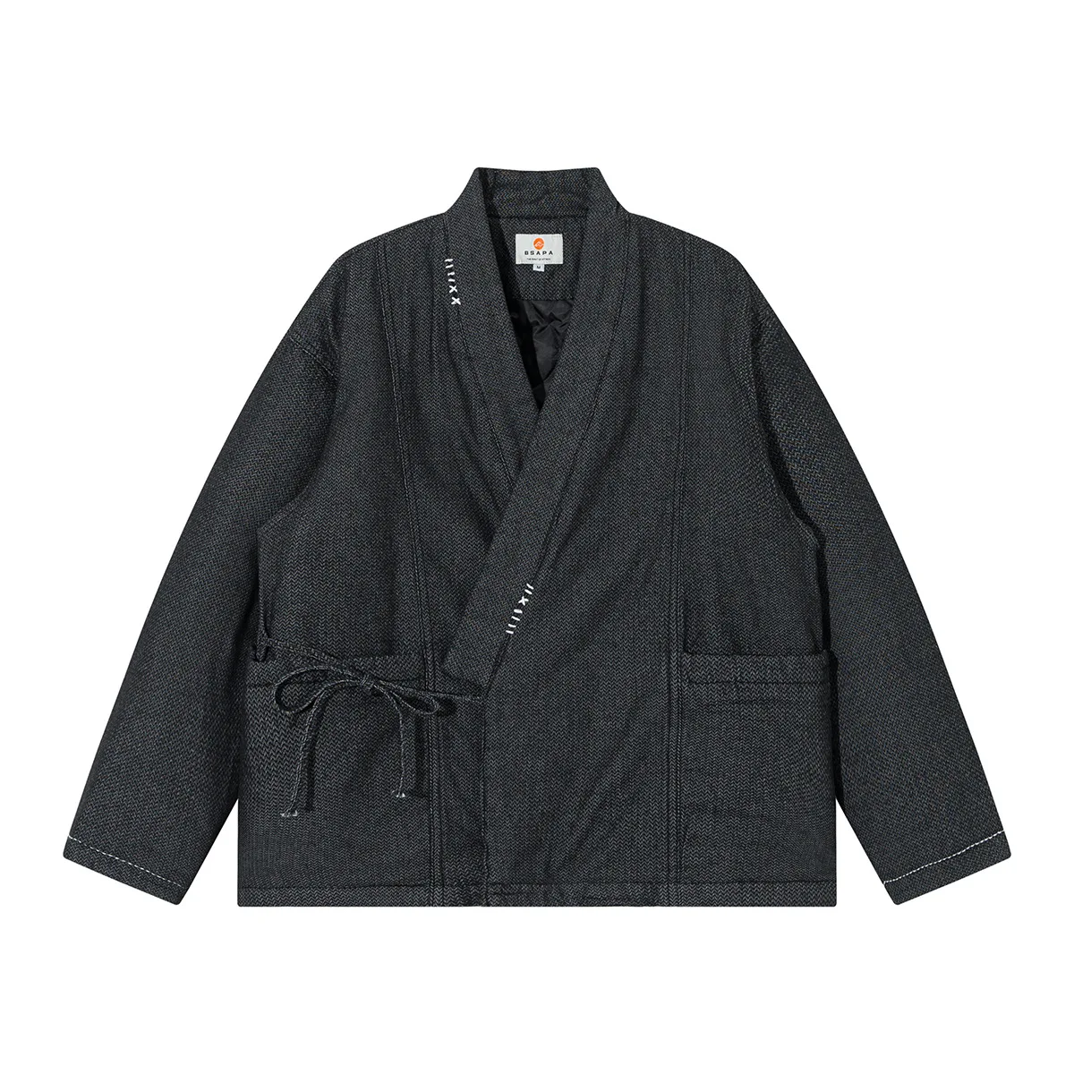 Winter Japanese Fashion Cotton-padded Denim Robe Kimono Jacket Men Streetwear Loose Casual Parkas Coat Cardigan Jacket Outerwear