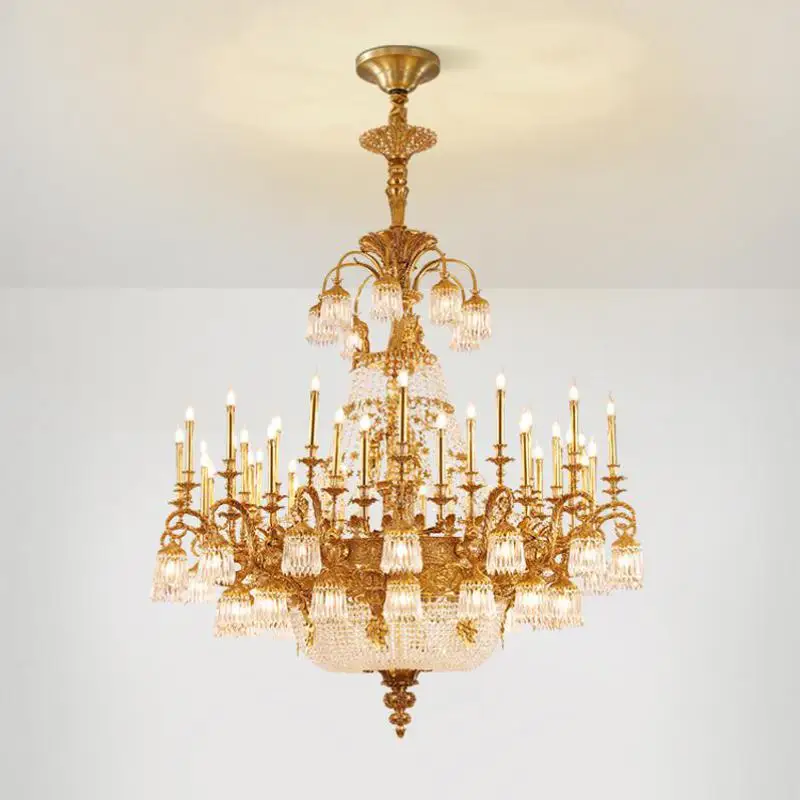 Plus 180CM Large Hotel church pendant Chandelier led candle lustres de cristal project lighting Living Room Crystal chandeliers