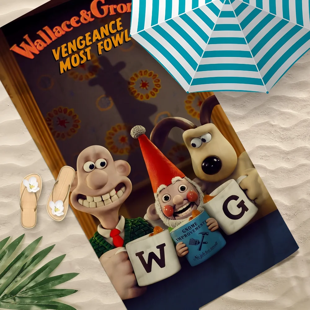 Cartoon W-Wallace and Funny G-Gromit Towel Soft Pool Gift For Travel Gym Shower Camping Quick Dry Sports Large Beach Towel