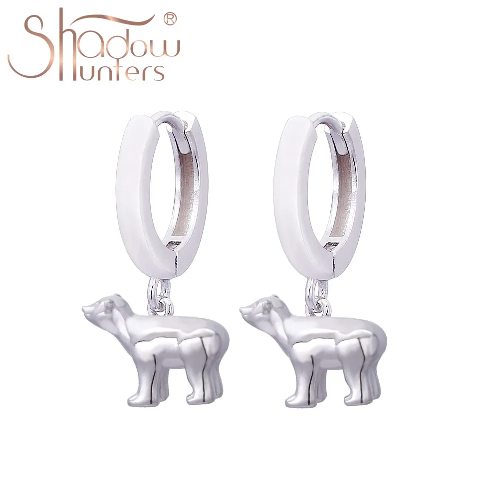 

Ювелирные изделия SHADOWHUNTERS, медведь из серебра 100% пробы, 925 пробы, висячие серьги, для подарка, с изображением животных, полярный медведь