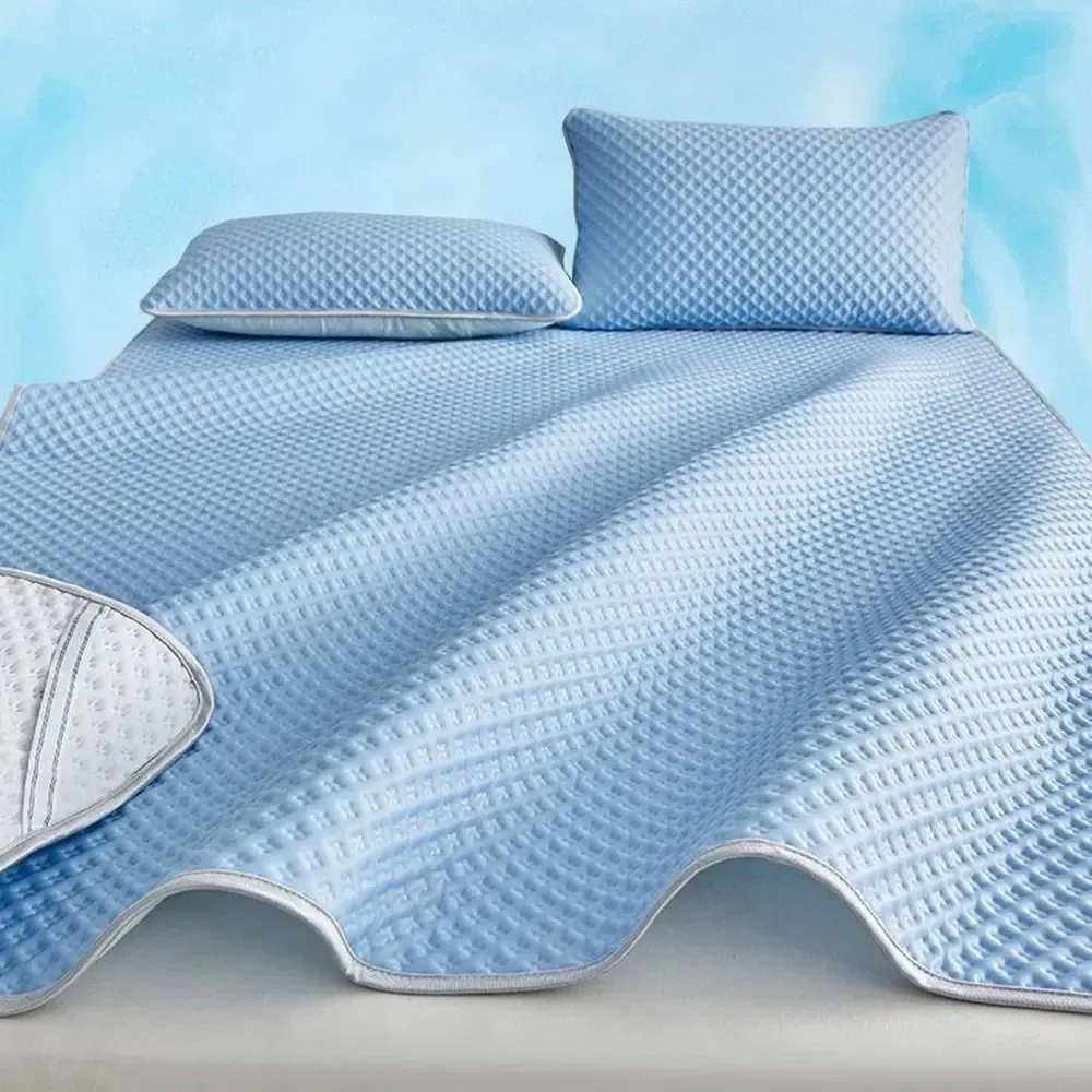 Breathable Cooling Mattress Comfortable Washable Ice Silk Bed Mat Pad Soft Skin-friendly Summer Sleeping Mat Household