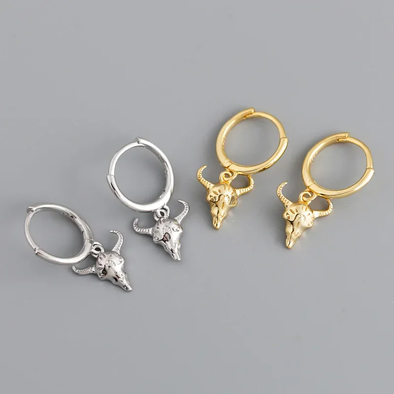 INS-Boucles d'oreilles croles pendentif tte de taureau pour femmes et filles, cadeau de Nol du Nouvel An, accessoires de bijoux de fte