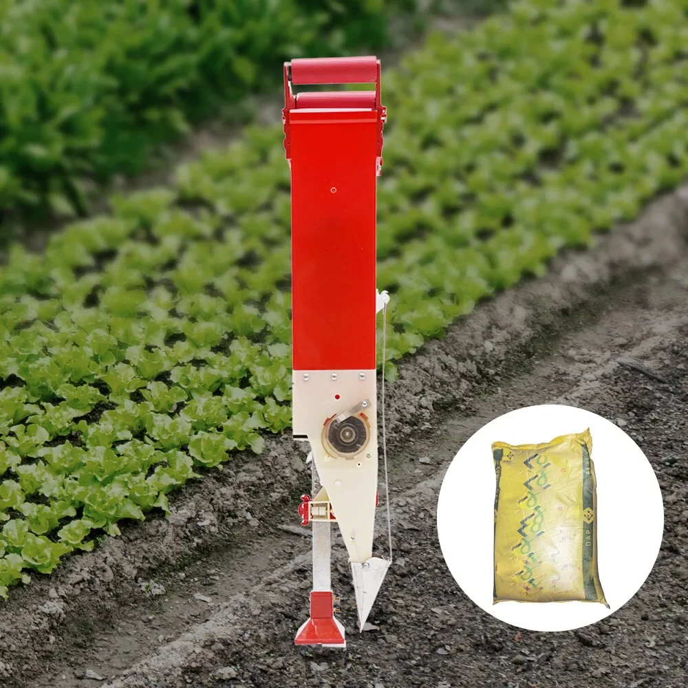 

Manual Fertilizer Applicator, Adjustable Depth 0.8-1.6in, ABS/PP/Iron Durable Design, Easy Push for Garden, Terrace, Greenhouse