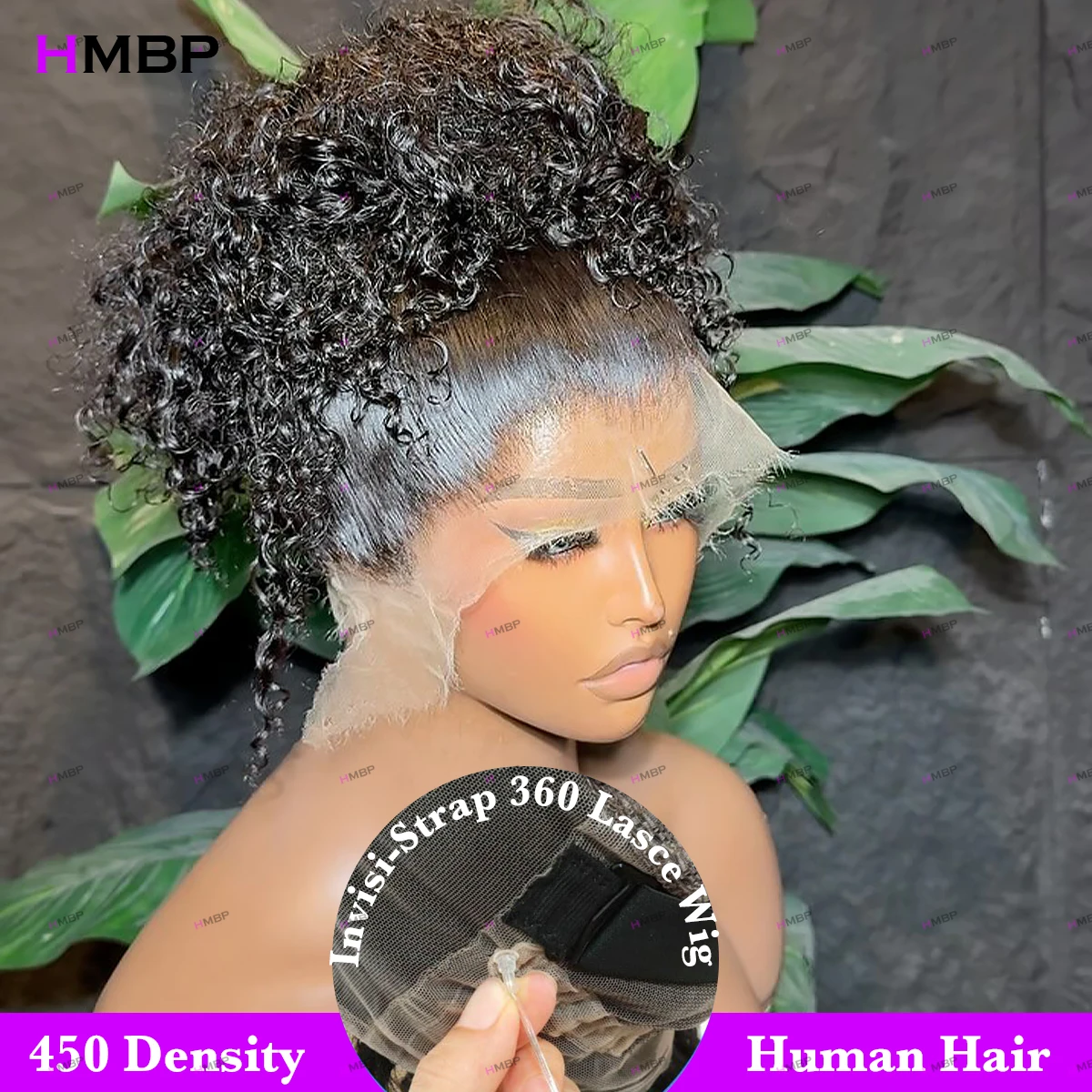 

Invisi Strap HD 360 Full Lace Wig Human Hair 450 Density 360 Lace Front Wig Water Wave Glueless Human Hair Ready To Wear Wigs